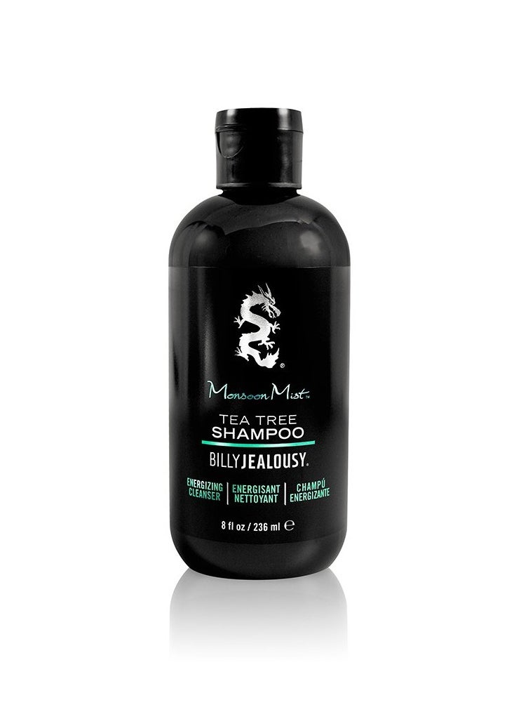 Billy Jealousy Billy Jealousy Monsoon Mist Tea Tree Energizing Men's Shampoo with Peppermint & Rosemary, Removes Oil Build-up and Soothes Scalp Itch & Irritation, 8 Oz.  - Image 1