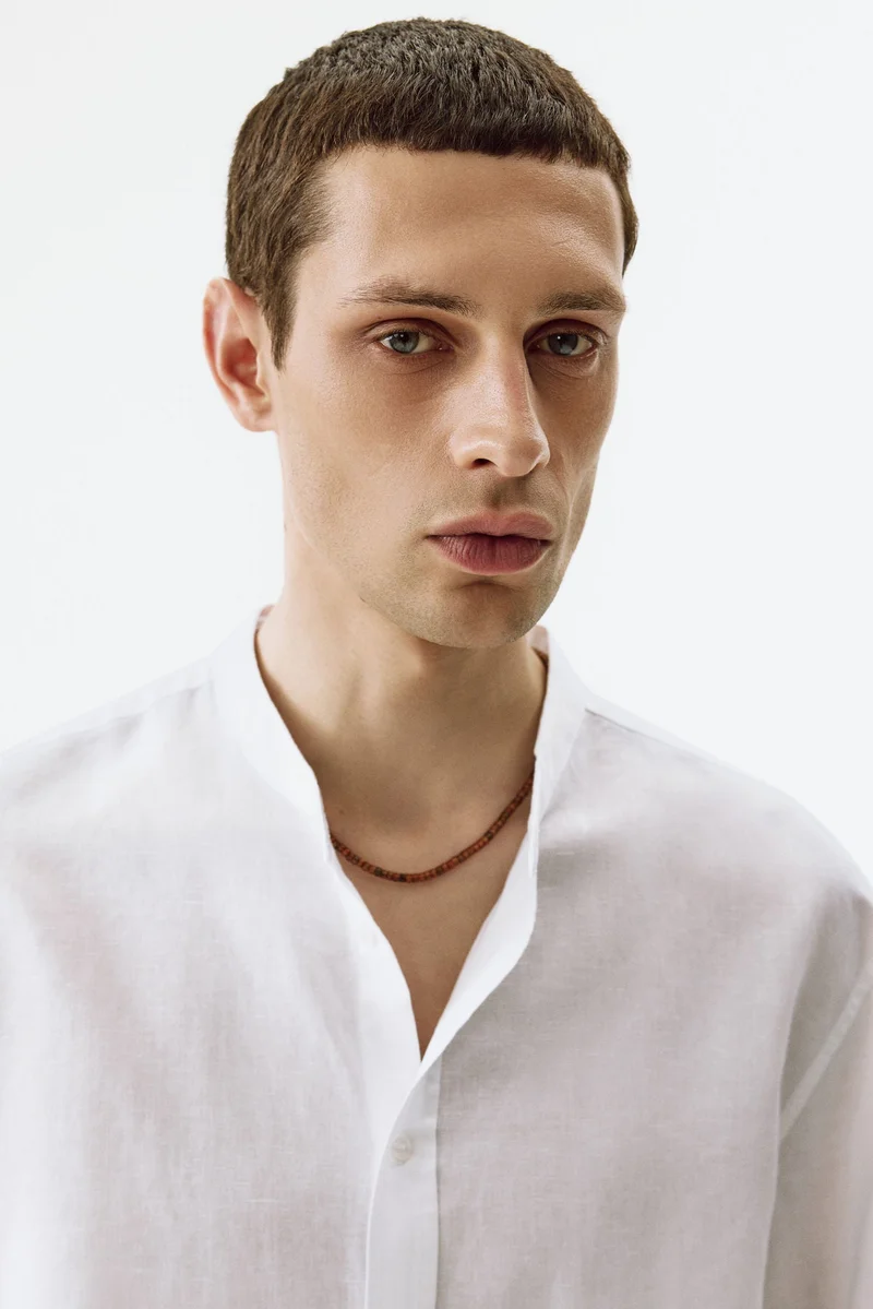 H&M  Relaxed Fit Linen-blend shirt for Men | Best Price UAE