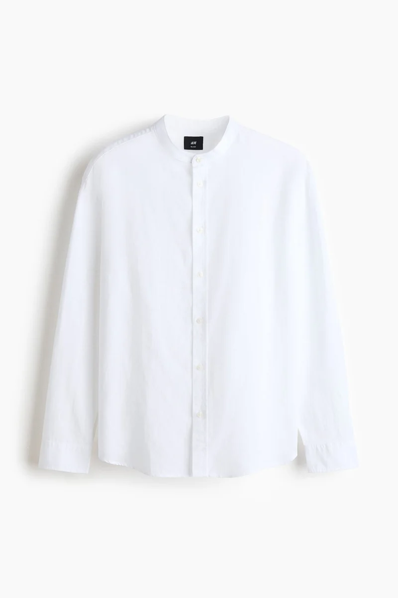H&M  Relaxed Fit Linen-blend shirt for Men | Best Price UAE