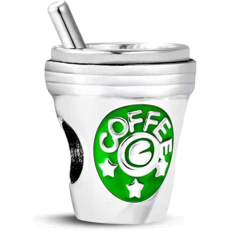 TGLS Coffee Cup Charm for Coffee Lover Bead Compatible With Pandora Bracelets - Image 1