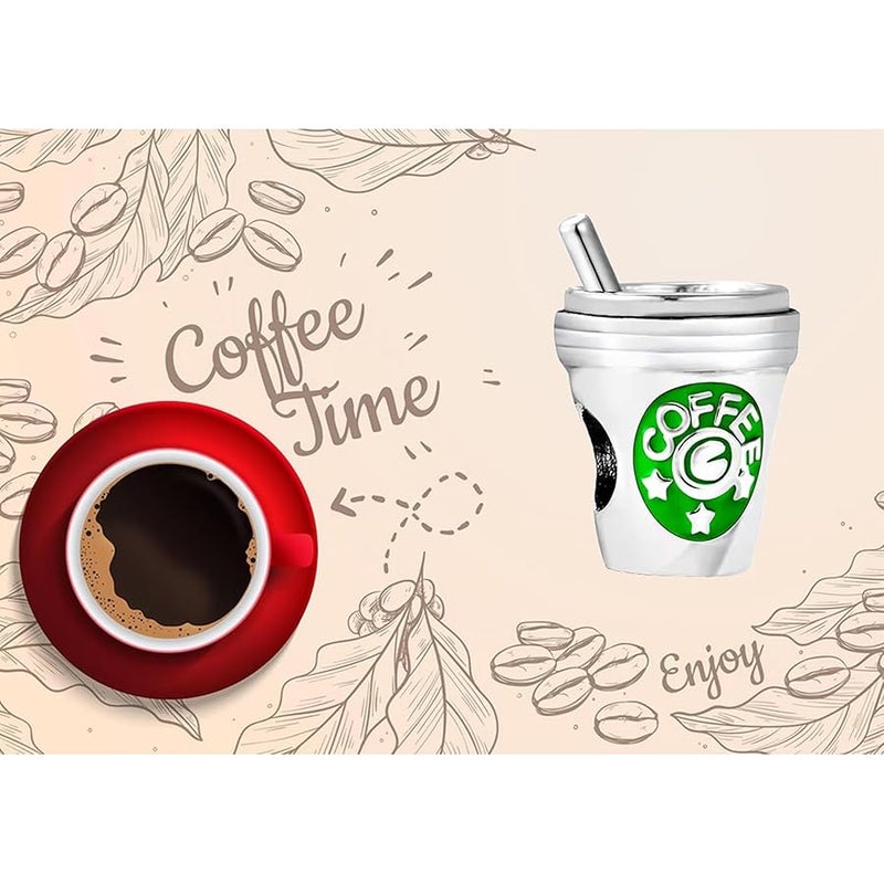 TGLS Coffee Cup Charm for Coffee Lover Bead Compatible With Pandora Bracelets - Image 5