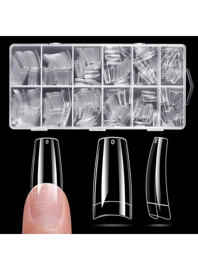 Half Cover Nail Tips for Acrylic Extensions – 500pcs Clear, Flexible & Sturdy False Nails, No Snapping, Strong Hold, Easy to Shape, 10 Sizes Press On Nails Fake Nails - Image 2