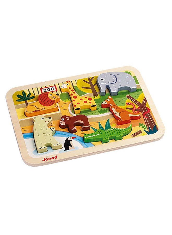 Janod - Janod Wooden Puzzle Zoo Chunky 7-Pieces - Image 1