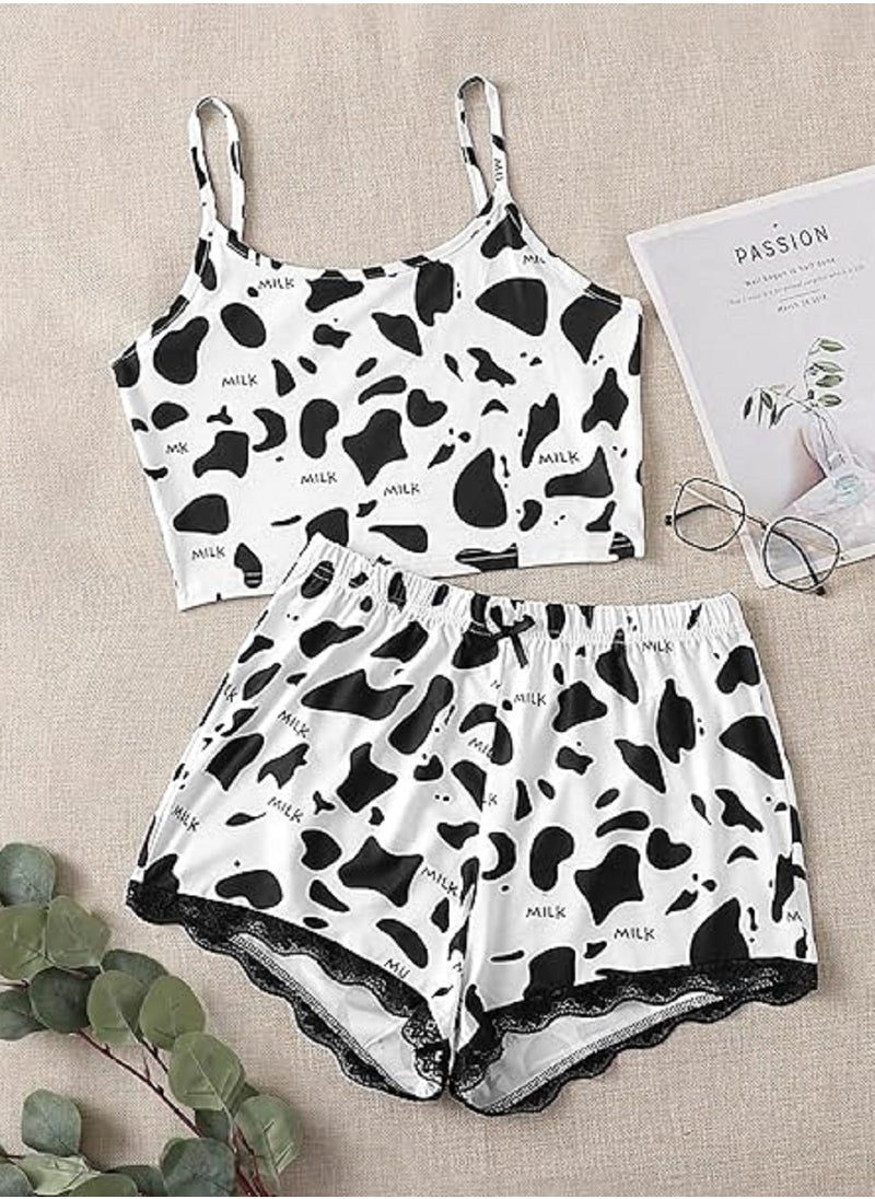 lingerie hot short Pajamas for women with two pieces of cow print sleeveless open-chest - pzsku/ZC3C47437B2ABFCF53F25Z/45/_/1709801028/c0c7d027-a544-41e7-8e61-d72616040f71
