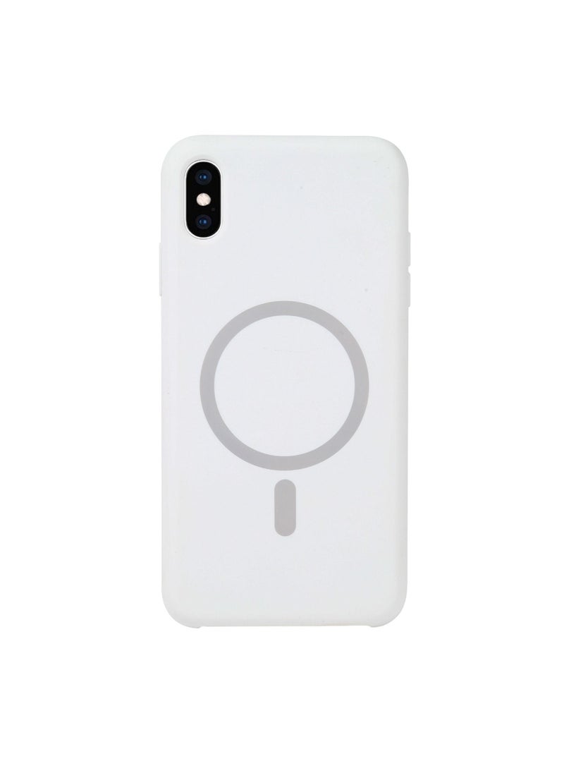 Generic Silicone back cover MagSafe compatible with iPhone Xs max White  - Image 1