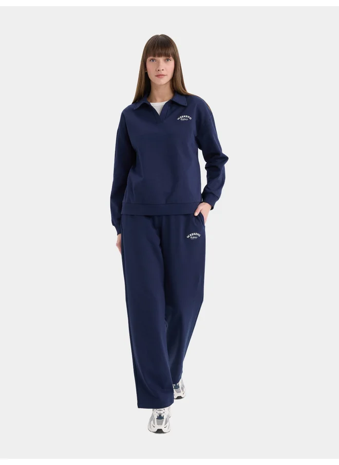 DeFacto DeFacto Women Solid Navy Blue Sweatshirt