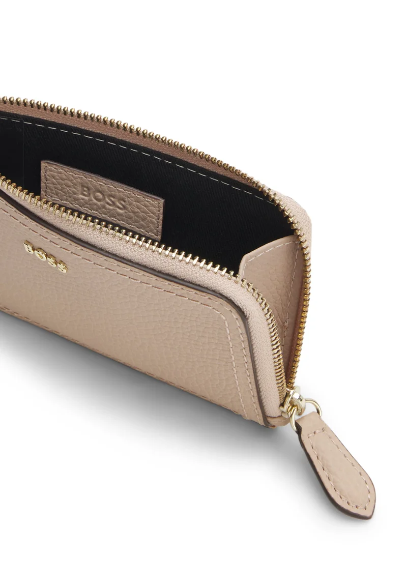 BOSS Open Red Grained-leather card holder with logo lettering for Women | Best Price UAE