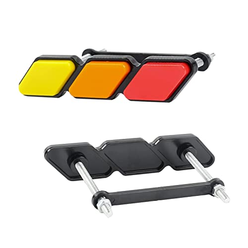 Gseigvee 1 Pack Car Grille Decor Badge, 4.7In x 0.98In Tri Color Diamond-Shaped Logo, Center Mesh Sign, Compatible with Toyota 4Runner Tacoma Tundra & Other Car Slotted Grille (Yellow, Orange, Red) - Image 4