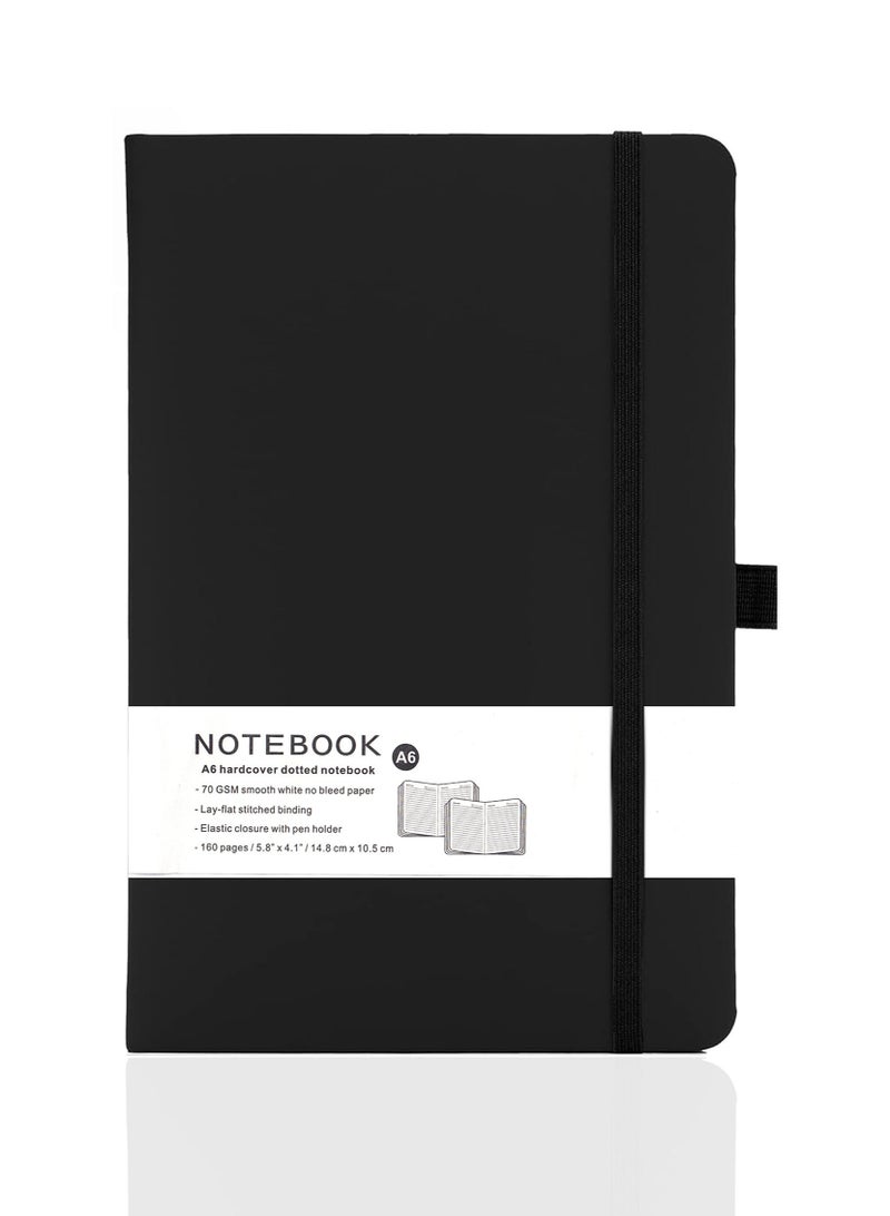 يانيك دفتر ملاحظات YANEK® الكلاسيكي بحجم A6 – 160 صفحة، غلاف صلب مع شريط مرن، حامل قلم وشريط علامة مرجعية | دفتر جيب مدمج للمكتب والمدرسة والسفر - Image 1