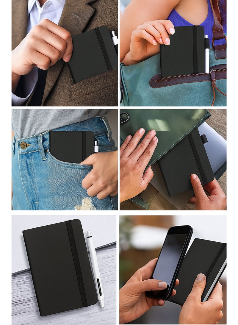 يانيك دفتر ملاحظات YANEK® الكلاسيكي بحجم A6 – 160 صفحة، غلاف صلب مع شريط مرن، حامل قلم وشريط علامة مرجعية | دفتر جيب مدمج للمكتب والمدرسة والسفر - Image 4