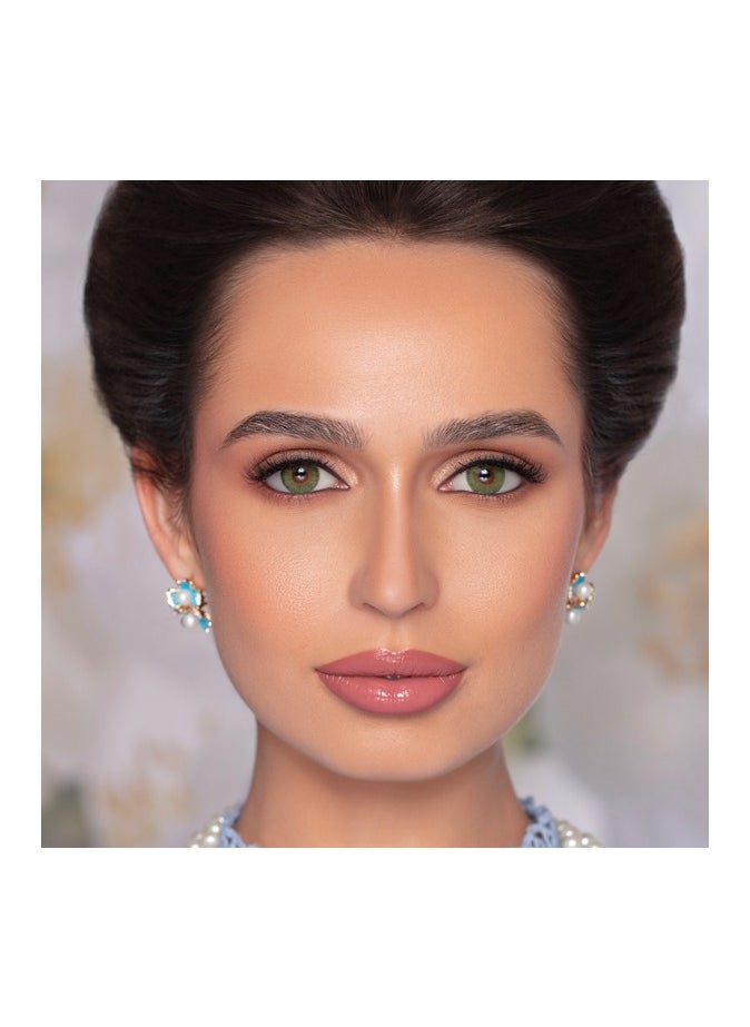 Naturel Natural Brand Contact Lenses - Monthly Lenses - La Green Color - Pair in Box with Lens Case  - Image 2