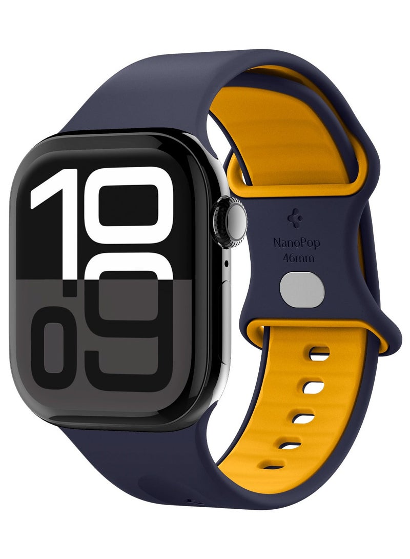 Spigen Nano Pop Apple Watch Band for Apple Watch Ultra 2/1 49mm, Series 10 46mm, 9/8/7 45mm, SE2/SE/6/5/4 44mm, 3/2/1 42mm Adjustable Loop Strap - Blueberry Navy 