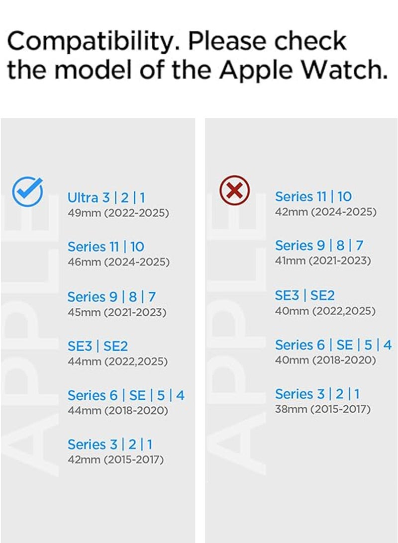 Spigen Nano Pop Apple Watch Band for Apple Watch Ultra 3/2/1 49mm, Series 11/10 46mm, 9/8/7 45mm, SE2/SE/6/5/4 44mm, 3/2/1 42mm Adjustable Loop Strap - Blueberry Navy - Image 2