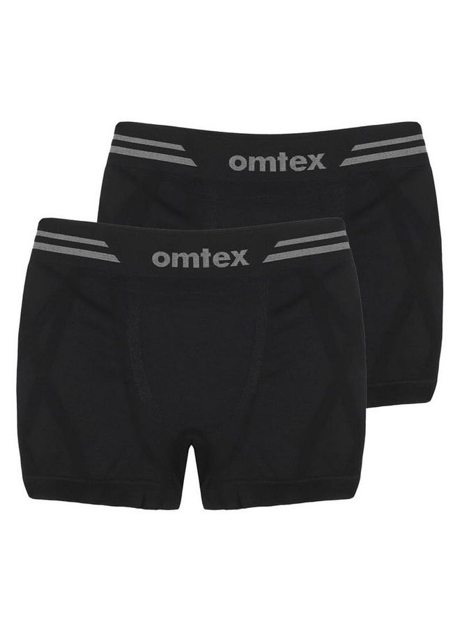 omtex Seamless Shorts with Inner Pockets for Abdomen Guard Suitable for All Kinds of Sports and Training Activities Black - Large (Pack of 2) - pzsku/ZC3C49FC19CE2E3E81532Z/45/_/1738305289/bd337f59-cff0-4620-a24d-be9c5d1c8489