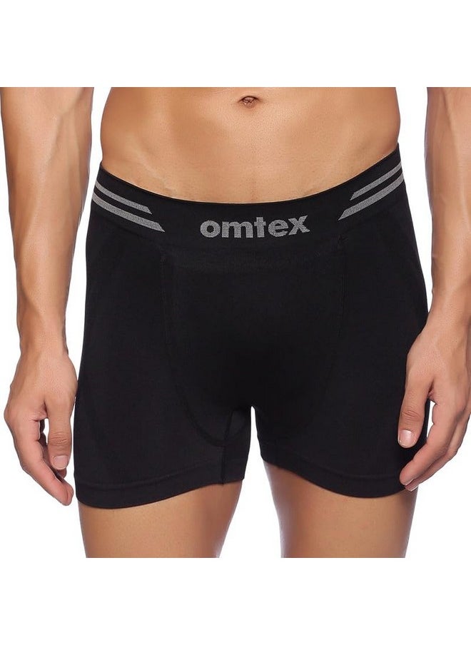 omtex Seamless Shorts with Inner Pockets for Abdomen Guard Suitable for All Kinds of Sports and Training Activities Black - Large (Pack of 2) - pzsku/ZC3C49FC19CE2E3E81532Z/45/_/1738305443/3ea17115-25ee-494b-8e80-92a8779d330b