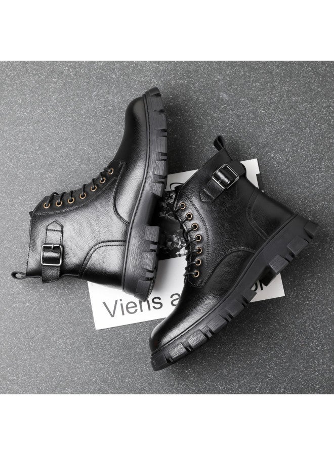 Fapai Spring And Autumn Popular Men's Martin Boots Lace-up Men's Boots High-top British Retro Trend Casual Boots Fashion Comfortable Men's Shoes - Image 5