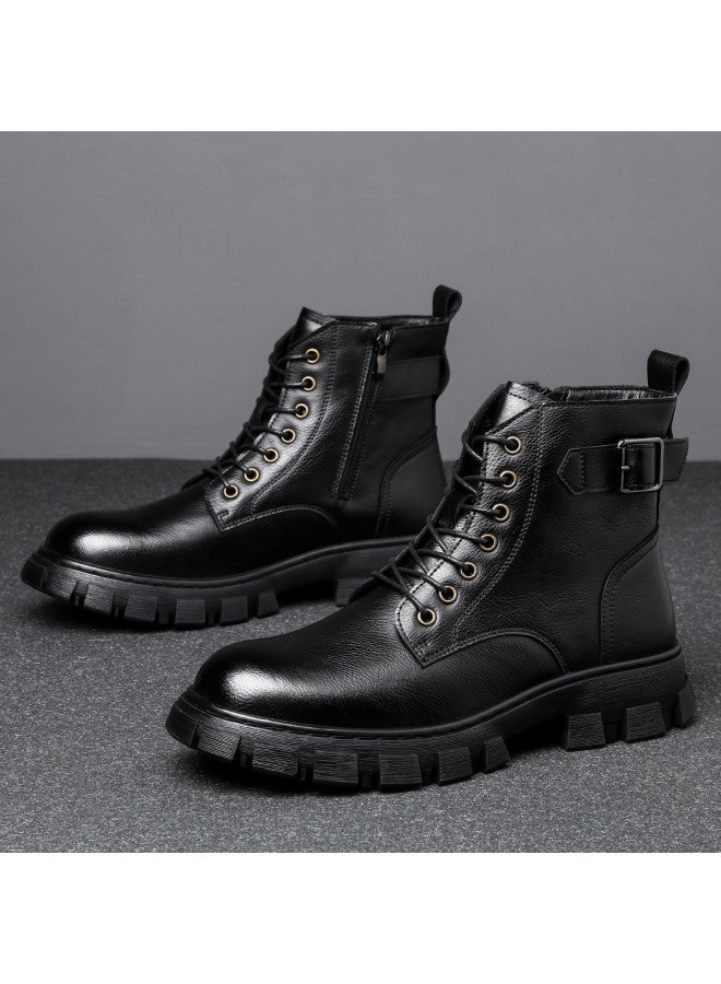 Fapai Spring And Autumn Popular Men's Martin Boots Lace-up Men's Boots High-top British Retro Trend Casual Boots Fashion Comfortable Men's Shoes - Image 4