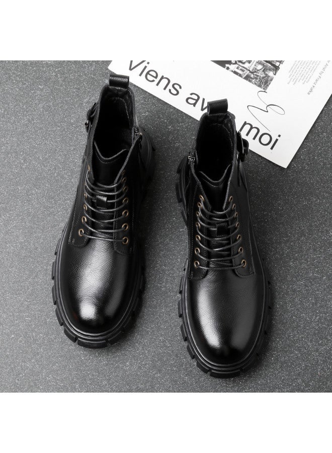 Fapai Spring And Autumn Popular Men's Martin Boots Lace-up Men's Boots High-top British Retro Trend Casual Boots Fashion Comfortable Men's Shoes - Image 3