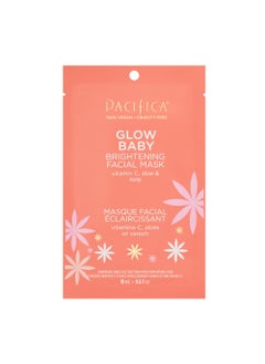 Pacifica Sheet Face Mask  Glow Baby Brightening Facial Mask wVitamin C Aloe  Kelp  Cooling Mask for Dark Spots  Fine Lines  Clean Beauty Vegan  CrueltyFree Dermatologist Tested