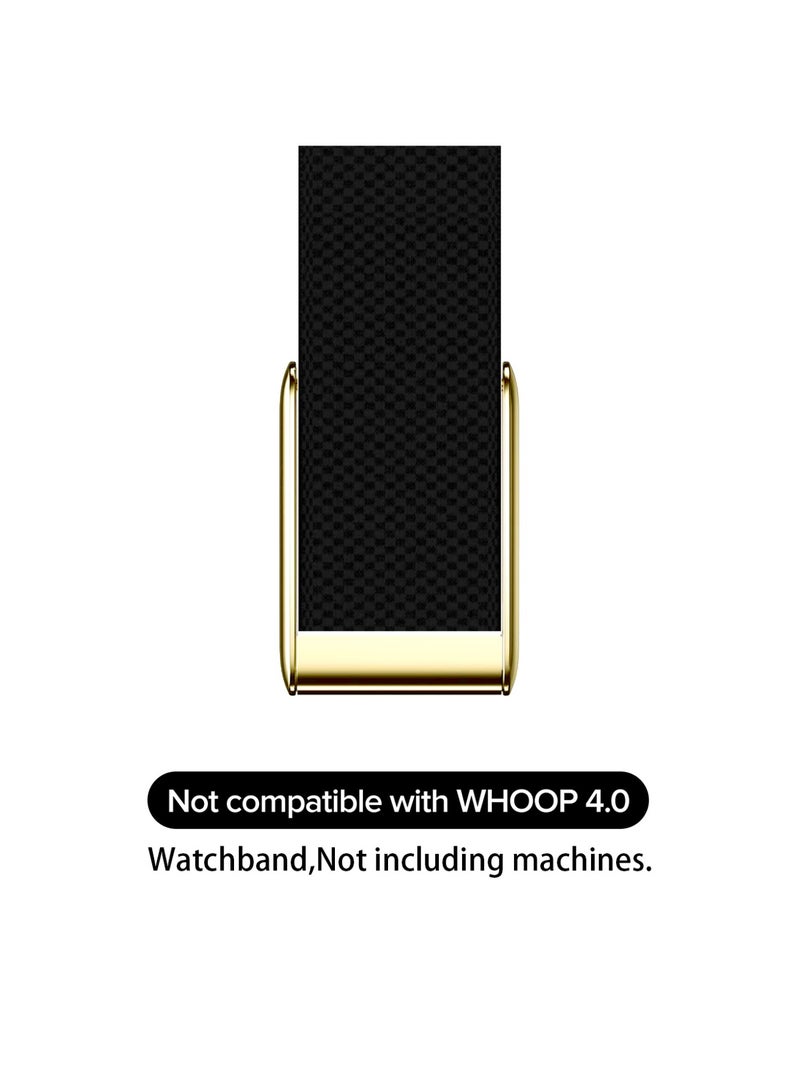 حزمة متوافقة مع WHOOP 5.0، حزام ملائم للتمارين بتصميم SuperKnit الأسود المتناسق مع إطار ذهبي، مقاوم للعرق، قطعة بديلة للاستخدام في الجري والدراجات في الصالة الرياضية، لا تشمل الحزام - Image 2