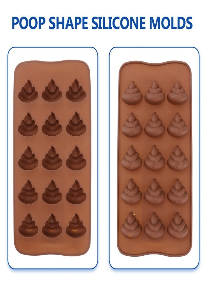 TOPBATHY Silicone Poop Mold 3Pcs Set for Baking Chocolate Candy Cake Fondant 8.3X4.3X0.6 Inch Funny Poop Shape Moulds for Kitchen Dessert Making - Image 4