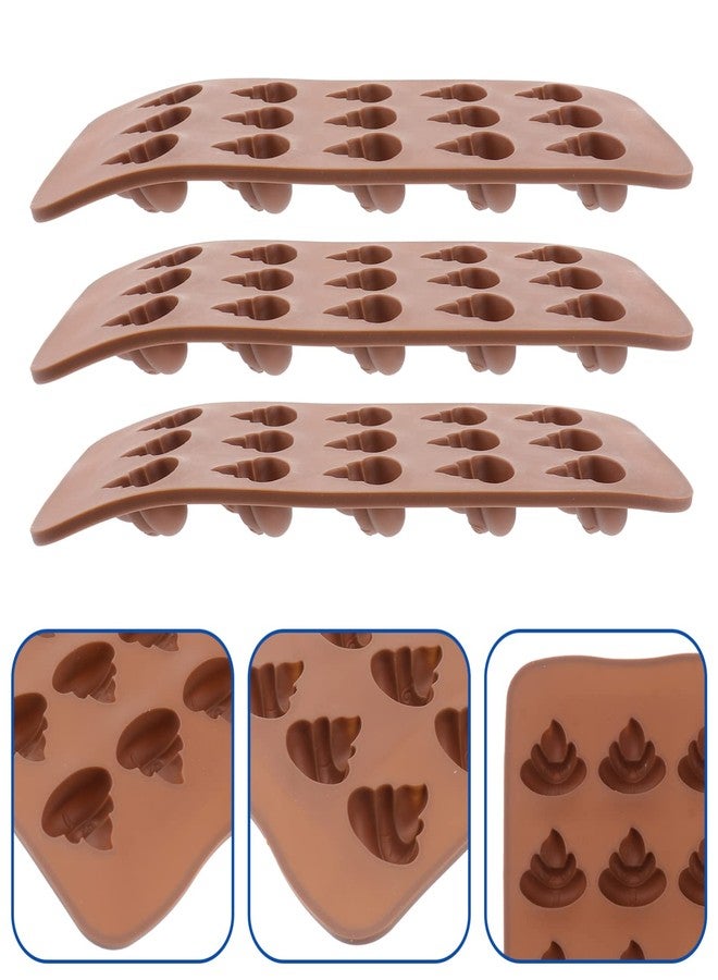 TOPBATHY Silicone Poop Mold 3Pcs Set for Baking Chocolate Candy Cake Fondant 8.3X4.3X0.6 Inch Funny Poop Shape Moulds for Kitchen Dessert Making - Image 3