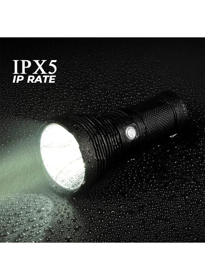 توبيز مصباح يدوي Toby's TORCH-120 عالي الطاقة 50 وات بمدى 760 مترًا، سطوع 5000 لومن، قابل لإعادة الشحن عبر USB ومقاوم للماء، مزود بنظام SOS للطوارئ، ومقبض مقبض - TORCH 120 - Image 2