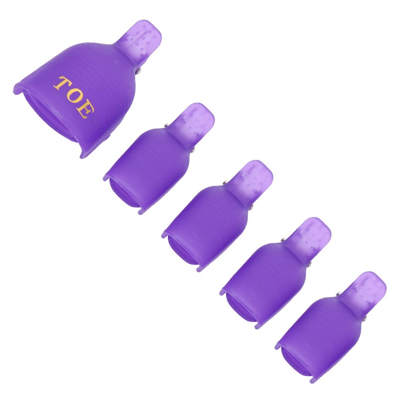 5pcs Gel Polish Remover Clips Home Salon Toenail UV Gel Soak Off Cap Wrap Nail Art ToolPurple - Image 3