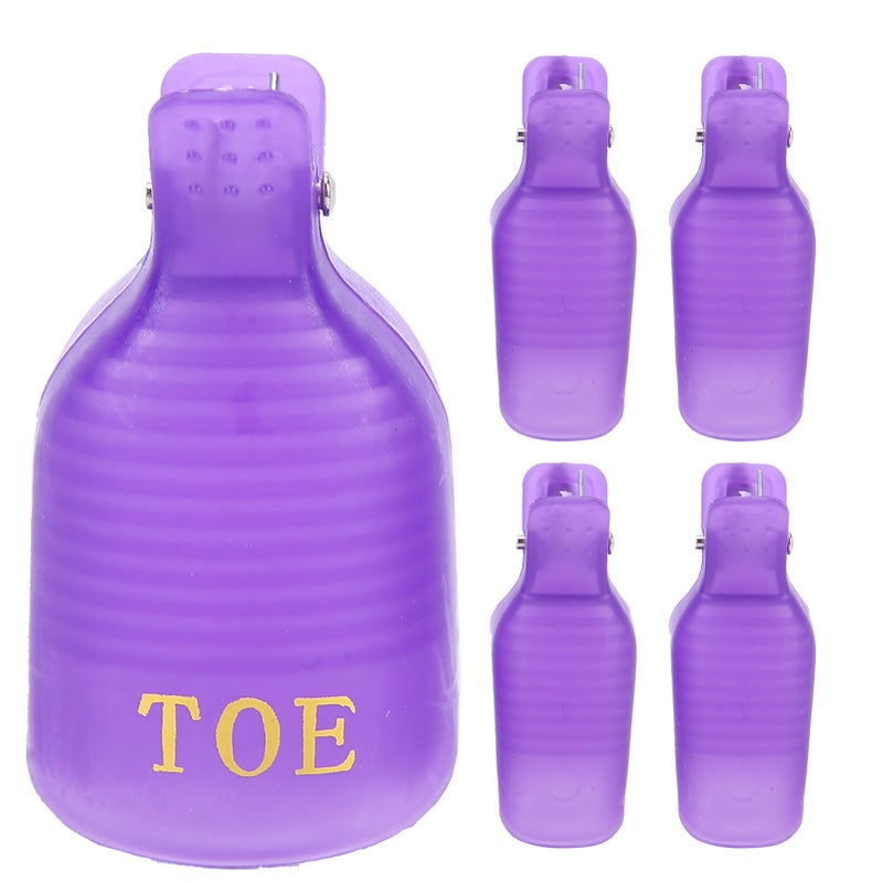 5pcs Gel Polish Remover Clips Home Salon Toenail UV Gel Soak Off Cap Wrap Nail Art ToolPurple - Image 5