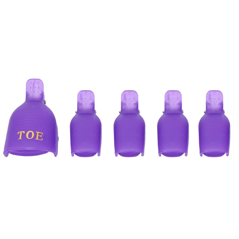 5pcs Gel Polish Remover Clips Home Salon Toenail UV Gel Soak Off Cap Wrap Nail Art ToolPurple - Image 2