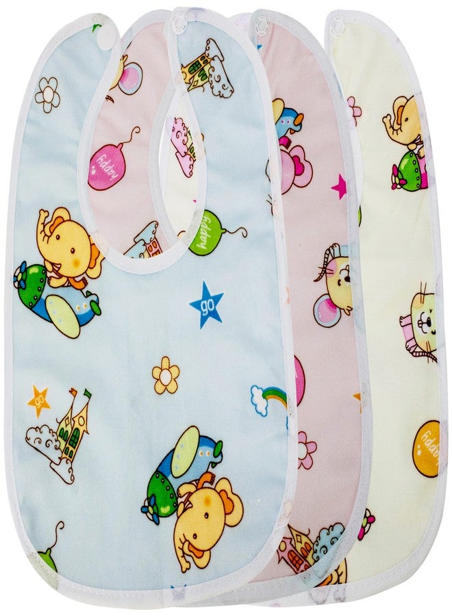 Neska Moda Baby Boys & Girls Pack of 3 Waterproof-Quick Dry Fleece Bibs/Aprons for 0 to 12 Months (Pink,Yellow,Blue) - Image 2