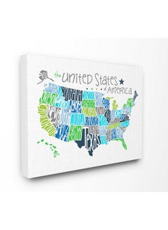 Stupell Industries The Kids Room By Stupell United States Map Colored Typography  - Image 1
