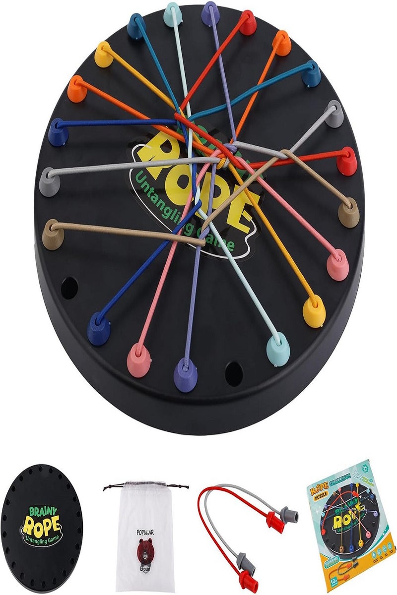 Rope Detangling Game, Twisted Rope Puzzle Games, Promoting Strategic Thinking Challenges with Thread Solution, Central Lacing Toys for All Ages - Image 1