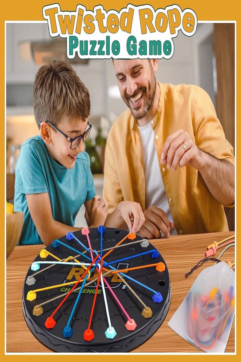 Rope Detangling Game, Twisted Rope Puzzle Games, Promoting Strategic Thinking Challenges with Thread Solution, Central Lacing Toys for All Ages - Image 3