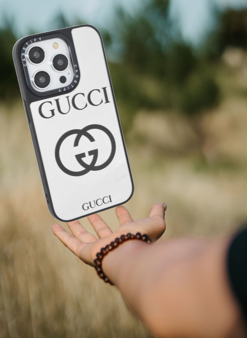 Casetify iPhone 14 Pro Cover Luxury Plating Embossed Hard Phone Case Tempered Glass Back Cover - Image 3