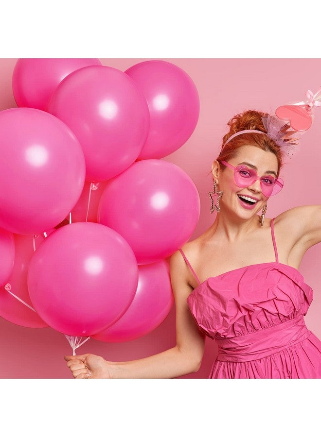 RUBFAC 129pcs Hot Pink Balloons Latex Magenta Balloons Different Sizes 18 12 10 5 Inch Party Balloon Kit for Valentine's Day Birthday Baby Shower Wedding Princess Theme Party Decoration - Image 3