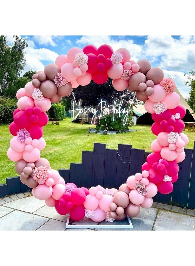 RUBFAC 129pcs Hot Pink Balloons Latex Magenta Balloons Different Sizes 18 12 10 5 Inch Party Balloon Kit for Valentine's Day Birthday Baby Shower Wedding Princess Theme Party Decoration - Image 4