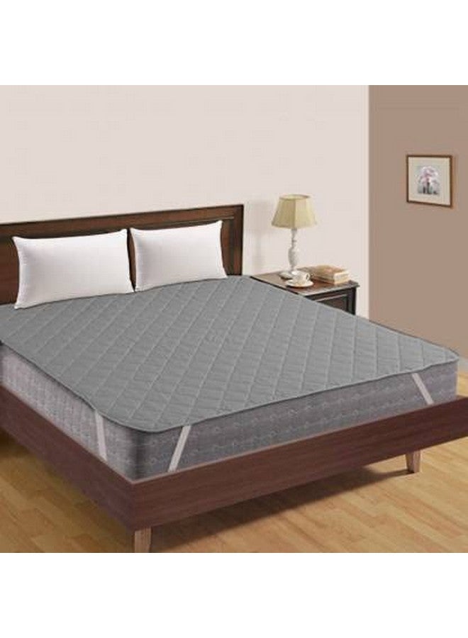 Rajasthan Crafts Rajasthan Crafts Premium Double Bed Size 100% Waterproof Mattress Protector Smooth Fabric Fits Up 10 Inch Mattress Breathable Noiseless Cover and Washable (Grey, 72X72 Inch, Microfiber)  - Image 1