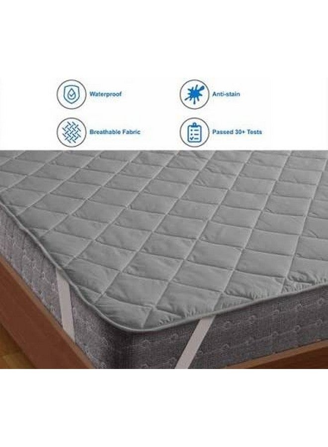 Rajasthan Crafts Rajasthan Crafts Premium Double Bed Size 100% Waterproof Mattress Protector Smooth Fabric Fits Up 10 Inch Mattress Breathable Noiseless Cover and Washable (Grey, 72X72 Inch, Microfiber)  - Image 4