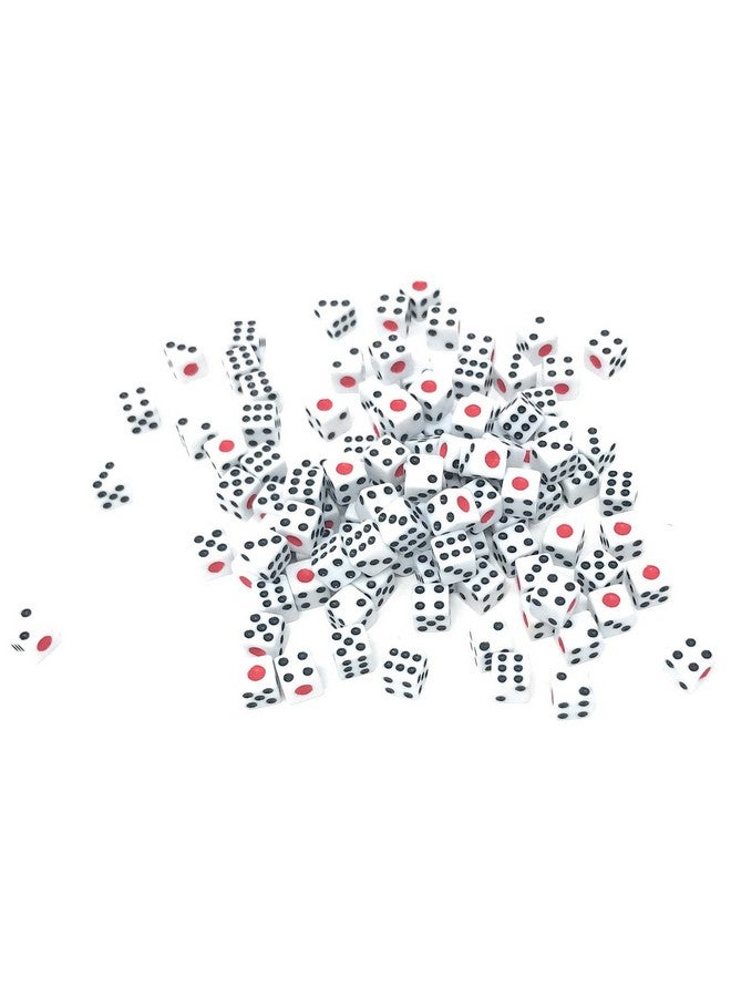 Gocomcom 100pcs 8mm White Dice with Black Pips Dots for Board Games, Activity, Casino Theme, Party Favors, Toy Gifts by Gocomcom - Image 3