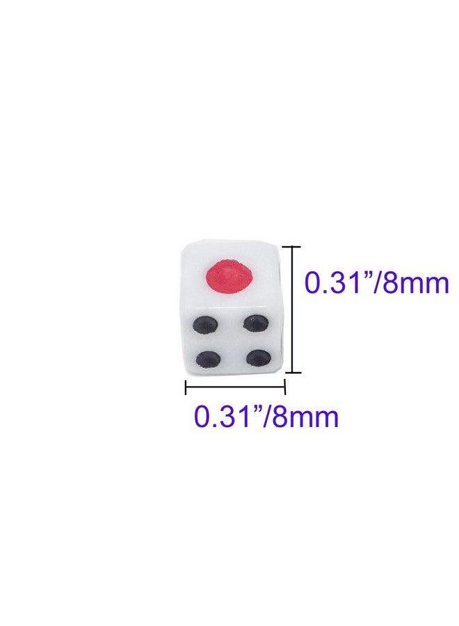 Gocomcom 100pcs 8mm White Dice with Black Pips Dots for Board Games, Activity, Casino Theme, Party Favors, Toy Gifts by Gocomcom - Image 2