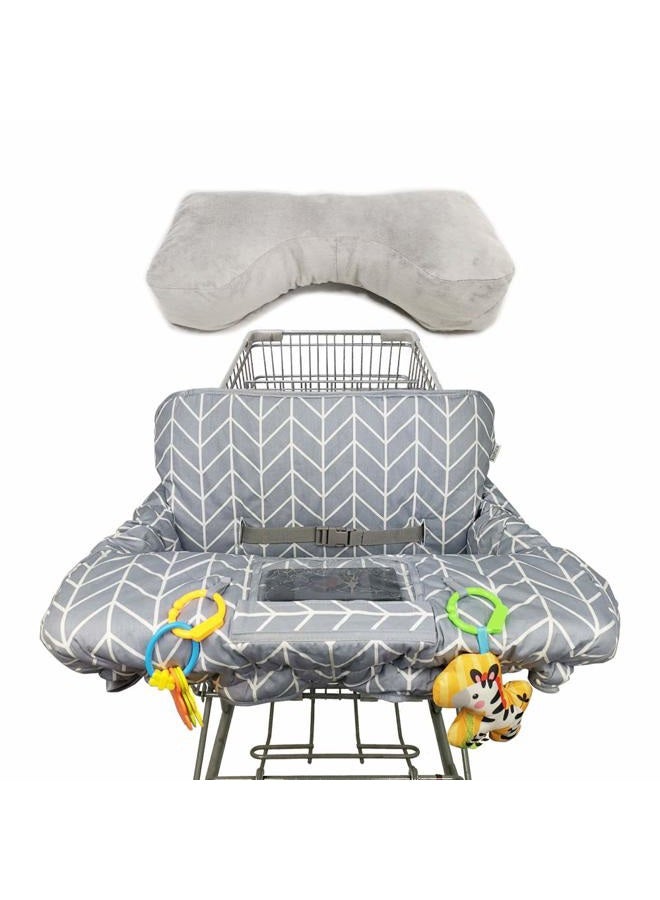 ICOPUCA Shopping Cart Covers for Baby with Pillow, Seat positioner Cotton High Chair Cover, Machine Washable for Infant, Toddler, Boy or Girl (Square) - Image 3