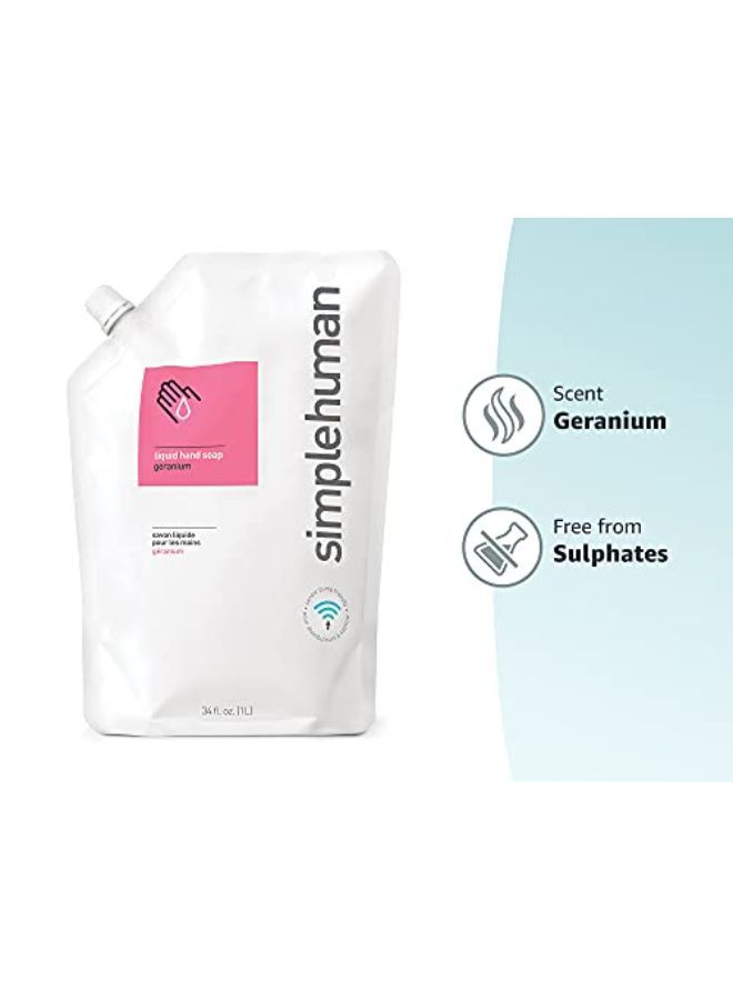 simplehuman Geranium Moisturizing Liquid Hand Soap Refill Pouch, 34 Fl. Oz  - Image 3