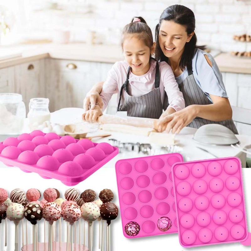SV Silicone Cake Pop Molds, 20 Cavity Lollipop Molds with 100pcs Cake Pop Sticks 100pcs Candy Treat Bags 100pcs Gold Ties, Cake Pop Kit for Lollipop Chocolate Making and Packing - Image 5