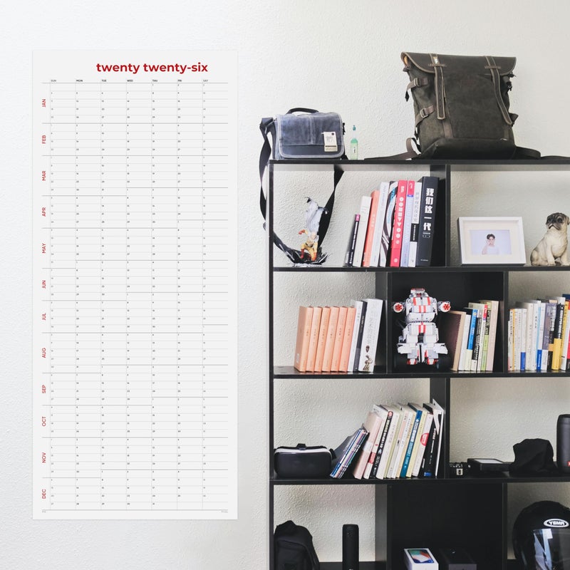 HADIGU Large Wall Calendar 2026 (39 x 17 inches - Rolled) Dry Erase Calendar for Wall, Erasable Wall Planner, Vertical Layout, Quality Large Print, Gloss Lamination, Minimalist Design. - Image 4