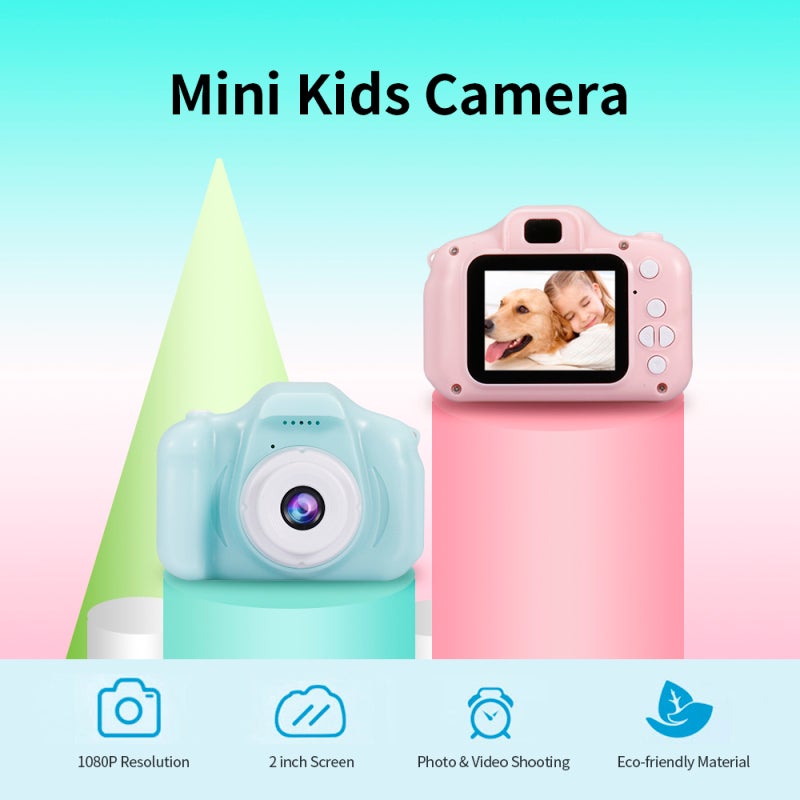 Mini Camera: 2 Inch TFT Screen 1080P Resolution - Easy One-Key Operation Creative Photo Frames Pink ABS Mini Camera for Kids, Home Fun, Outdoor Recording - Image 2