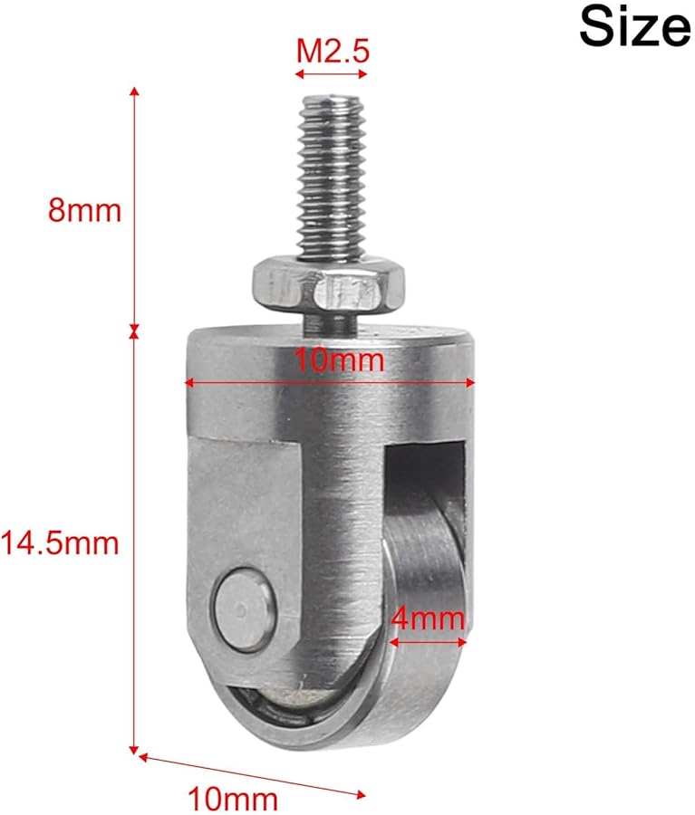 Stainless Steel Dial Indicator Wheel Probe M2 5 Thread 22 5mm Length 10mm Diameter - Image 4