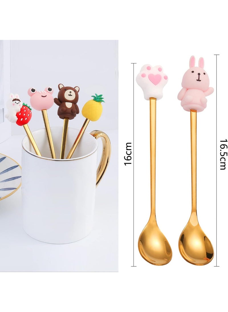 Set of 6 Stainless Steel Coffee and Dessert Spoons - Assorted Stylish Designs Suitable for Fruits, Cakes, Coffee, Ice Cream, and Hot Drinks | Product Code: 295 - Image 1