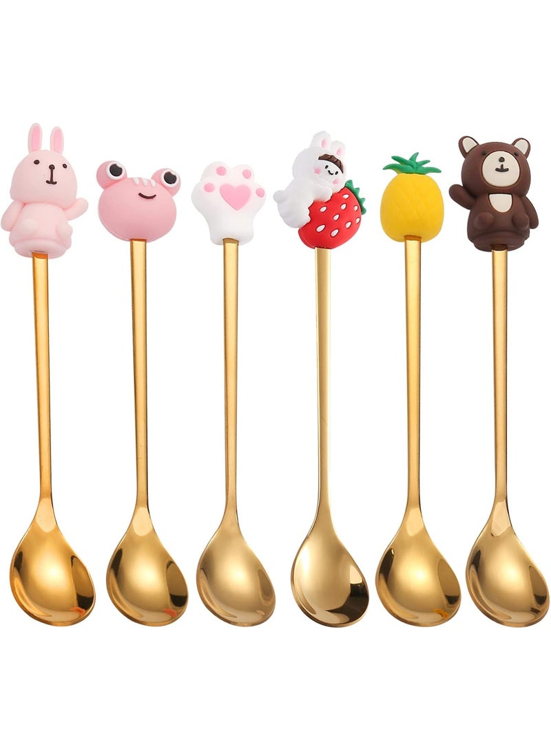 Set of 6 Stainless Steel Coffee and Dessert Spoons - Assorted Stylish Designs Suitable for Fruits, Cakes, Coffee, Ice Cream, and Hot Drinks | Product Code: 295 - Image 3