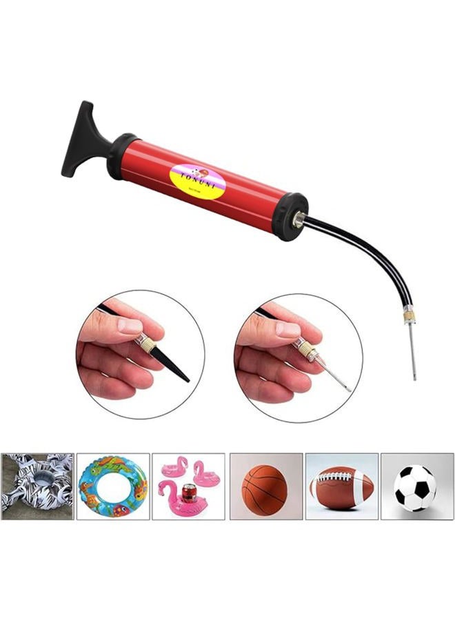 TONUNI Portable Air Pump,Ball Pump Inflator Kit with Needle,Nozzle, Extension Hose for Soccer Basketball Football Volleyball Water Polo Rugby Exercise Sports Ball Balloon Swim Inflatables (RED) - Image 5